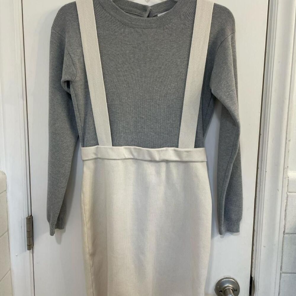 English-factory Women's Cream and White Dress
